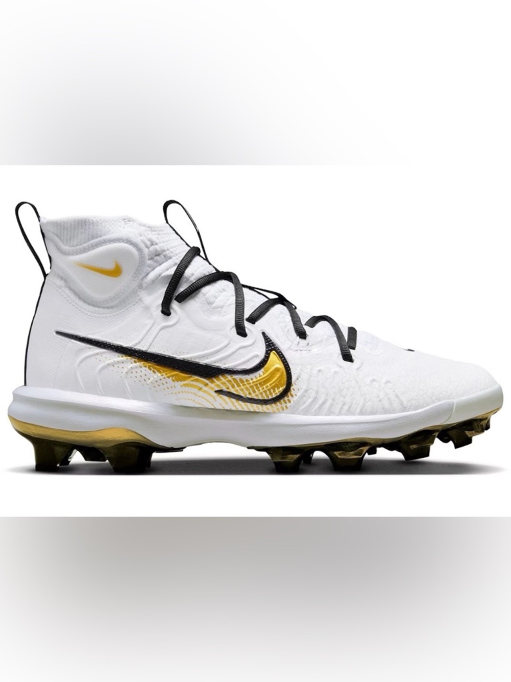 Nike Alpha Huarache NXT MCS White Gold Baseball Cleats FZ8650-119 Mens Size 10.5